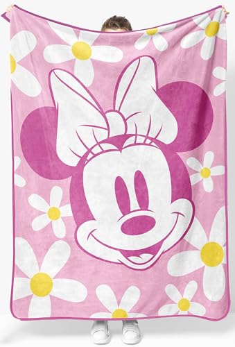 Jay Franco Kids Plush Throw Blanket – Soft & Cozy Fleece Throw for Bedroom & Couch Décor, Official Licensed Product, Pink - Minnie Mouse, 46x60 - Throw Blanket - color: Pink - Minnie Mouse, size: 46x60 - Throw Blanket
