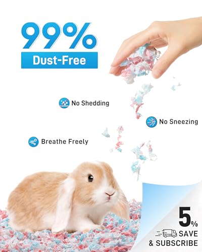 BUCATSTATE Hamster Bedding 50L, 99% Dust-Free Guinea Pig Bedding Odor Control Paper Bedding, Cozy Small Animal Bedding for Rabbit Rat Syrian Dwarf Hamsters Gerbils (Confetti) | FSC-Certified Material, Expands 3X, Cozy Paper Bedding for Guinea Pigs, Colorf