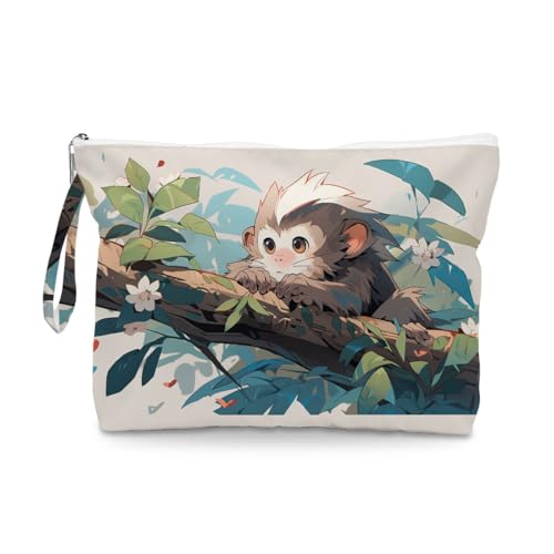 ENGVZ Wet Dry Bag, Waterproof Travel Pouch, Large Zipper Bag For Swimsuits, Diapers, Toiletries, Makeup, Women And Girls Cute Baby Monkey - color: Cute Monkey