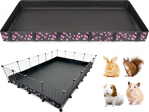 DZWLKJ Waterproof Guinea Pig Cage Liner,Washable Tarp Bottom Base,Cherry Graphic,48"x72", Reusable for Rabbit, Chinchilla, Hedgehog, Ferret & Other Small Animals. - size: C&C 4x6(48x72 inches)