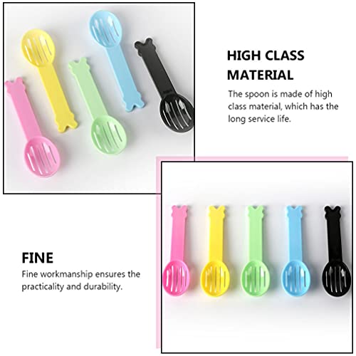Hemobllo 5 Pcs Hamster Bath Spoons Small Pet Bath Colander Spoons for Hamster Sand Feeding and Cleaning Lightweight Tool 4.52 X 1.37 X 0.59 in
