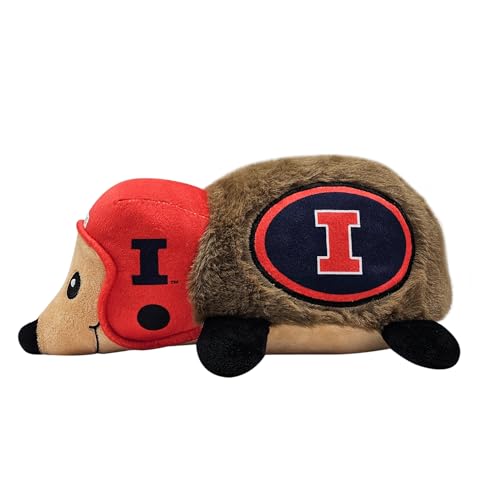 NCAA Illinois Fighting Illini Plush Hedgehog Toy for Dogs & Cats, Cool Soft Pet Toy for Fun and Interactive Play, Dog Chew Toy with Squeaker, Licensed Hot Pet Toy - color: Illinois Illini