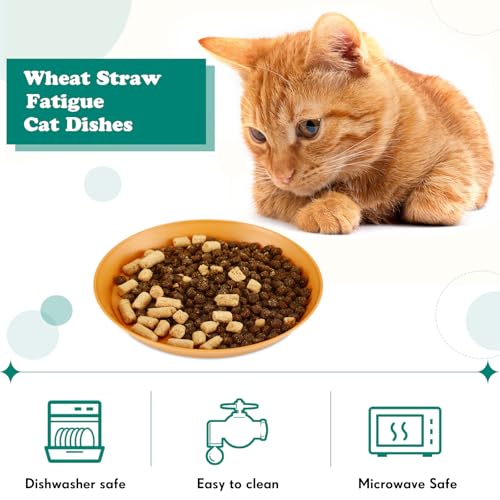 Gerrii 24 Pieces Fatigue Relief Cat Bowl 6 Inch Shallow Cat Food Dish Stray Wet Feeding Bowls Wide and Small Pet Plates for Ferrets Feral Short Legged Kitten Shelter(Elegant Color,Convention) - color: Elegant Color, style: Classic