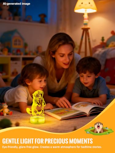 Groundhog 3D Night Light for Kids, LED 16 Colors Remote Control Changing Touch Dimmable Table Desk Lamp, Cute Animal Gifts for Groundhog Lovers Animal Fans - color: Color A