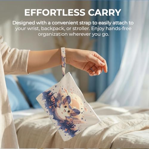 ENGVZ Wet Dry Bag, Waterproof Travel Pouch, Large Zipper Bag For Swimsuits, Diapers, Toiletries, Makeup, Women And Girls Cute Flying Sugar Glider Over Forest - color: Squirrel
