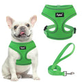 PUPTECK Soft Mesh Dog Harness and Leash Set Pet Puppy Cat Comfort Padded Vest No Pull Harnesses, Solid Green, S - color: Solid Green, size: S (NECK: 12", CHEST: 14"-18")