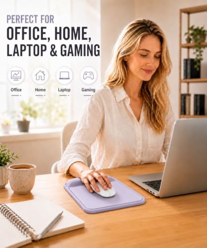 Ergonomic Mouse Pad with Wrist Rest, Gel Mousepad with Soft Wrist Support, Non-Slip PU Base, Smooth Surface Mouse Pad for Wrist Pain Relief, Computer Laptop Office Home & Gaming (Purple) - color: Purple