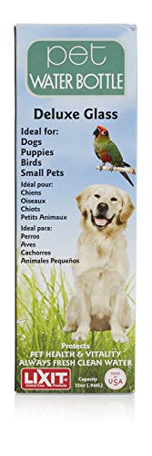 Lixit Heavy Duty Deluxe Glass Water Bottles for Birds, Dogs and Small Animals. (32oz Medium Tube) - size: 32 oz Medium Tube