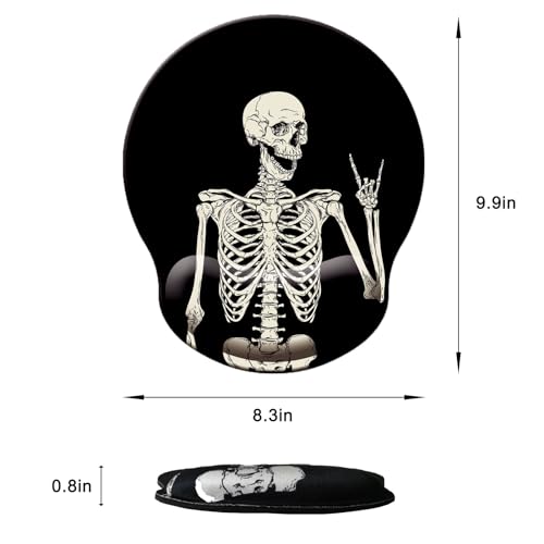 Mouse Pad with Wrist Support, Ergonomic Mouse Pad with Memory Foam Wrist Rest Cushion, Non-Slip Rubber Base Gaming Mice Pad for Home Office Computer Laptop, Human Skeleton - color: L-human skeleton