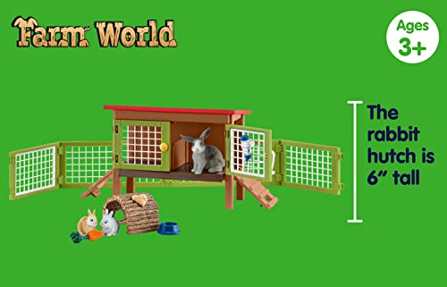 Schleich Farm World, Easter Toys for Boys and Girls Ages 3-8, 8-Piece Playset, Rabbit Hutch and Bunny Playpen Toy Set - style: Rabbit