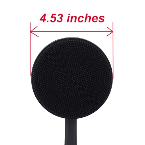 DNC Back Scrubber for Shower, Silicone Shower Brush with Long Handle Soft Bristles, Bath Body Exfoliator Washer for Men Women - color: Charcoal