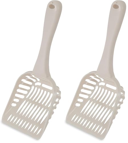 Petmate Litter Scoop for Cats, Jumbo Size, Bleached Linen, (Pack of 2) - size: Jumbo (Pack of 2)