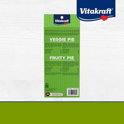 Vitakraft Veggie & Fruity Pie Treat for Pet Rabbits,Guinea Pigs,and Hamsters,2 Pies,Brown,24" x 50",1.27 Ounce,(Pack of 2) - size: 1 Ounce (Pack of 2)