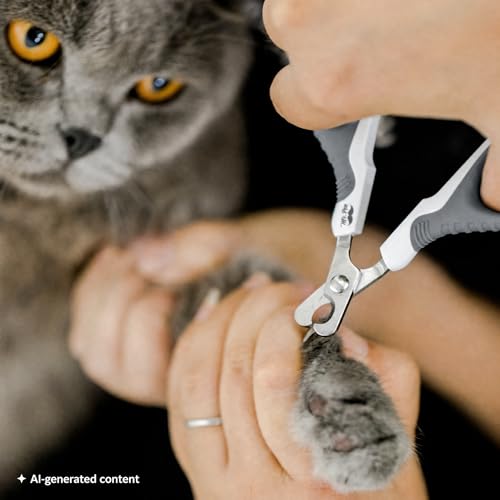 Mr. Pen- Cat Nail Clipper, Stainless Steel | Professional Sharp Cat Claw Trimmer for Small and Medium Cats, Pet Nail Clipper with Sturdy Non Slip Handle - color: White & Gray