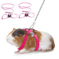 2 Pack Adjustable Hamster Leash Harness for Harness for Ferret Baby Rabbit Hamster Rat Mouse Leash Lead with Bell (Pink - color: Pink