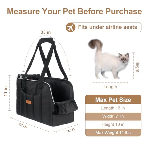Dog Purse Carrier for Small Dogs Cats Rabbits Up to 12lbs, Lightweight Pet Sling Carriers with Crossbody Strap, Portable Puppy Soft Sided Tote Bag Carrier for Vet,Hiking,Travel Black - color: Black