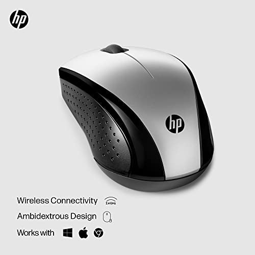 HP X3000 G3 Wireless Mouse Silver, up to 15-Month Battery,Scroll Wheel, Side Grips for Control, Travel-Friendly, Blue LED, Powerful 1600 DPI Optical Sensor, Win XP,8, 11 Compatible (683N9AA#ABL) - color: Silver