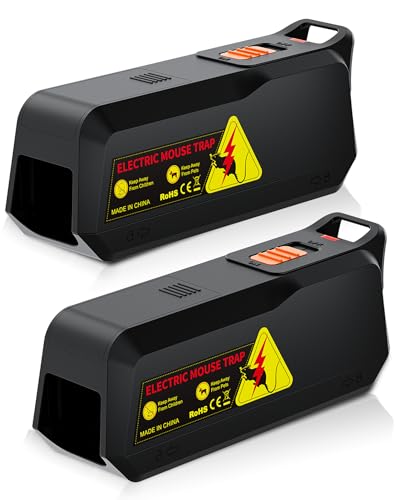 2 Pack Electric Mouse Traps Indoor for Home with Powerful Voltage, Effective Electronic Mouse Trap Zapper, No-Touch Disposal, Reusable Mice Catcher for Kitchen, Living Room, Garage and More