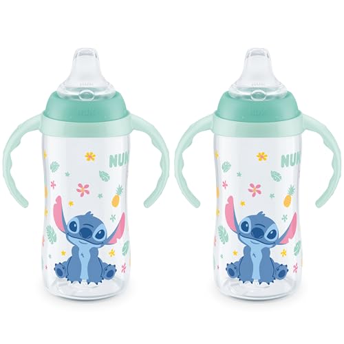 NUK Learner Cup, 10 Oz, Pack of 2, Disney's Stitch – Soft Spout, Easy-Grip Handles, BPA Free, Spill Proof Transition Sippy Cup - color: Disney's Stitch