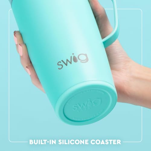 Swig Life 22oz Insulated Travel Mug with Handle & Lid, Palm Royale | Triple Insulated Stainless Steel - Handle & Lid Included - Keeps Coffee Hot or Cold - Cup Holder Friendly - color: Palm Royale, size: 22 Ounces