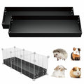 STILLCOVE 2Pcs Guinea Pig Cage Liner, Foldable Corrugated Plastic Base Tray | 2 x 3 Panel Size Bottom, Rabbit Bunny Pee Pads, Bird Mat, Small Animals Chinchilla Ferret Rat Hedgehog Hamster Mouse Squirrel - size: M - 41.3" × 13.8" × 3.9"