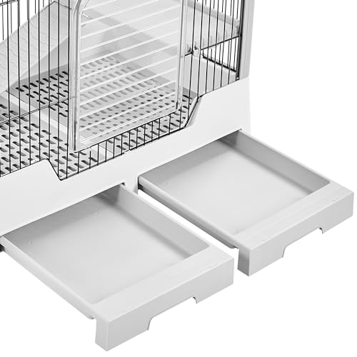 Yaheetech 30'' Small Animal Cage 2-Level Open Top Rabbit Cage on Wheels with Pull-Out Tray for Guinea Pig, Ferret, Chinchilla, Kitten, Bunny Small Animal Hutch, 30'' W × 20'' D × 27'' H - size: 30.0"L x 20.0"W x 27.0"H