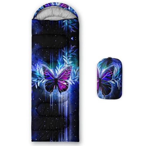 AILONEN Midnight Meow Sleeping Bag, Charcoal Cat Eyes Crescent Graphic, Portable Camp Sack Sleepover Style - color: S2