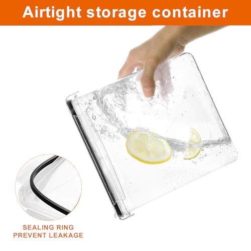 4pk 2.8L Airtight Containers, Clear Stackable Dry Food Storage | 4pk 2.8L airtight canisters with sealed lids block moisture. Sturdy plastic, stackable for kitchen pantry dry food - size: 4 pcs(2.8L)