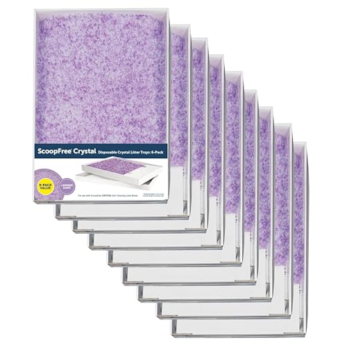 PetSafe ScoopFree Disposable Crystal Cat Litter Tray - Easy Cleaning Box - Refill Tray for Automatic Litter Box - Lavender Scent - 4.3 lb Bags - 9 Pack - size: 9-Pack