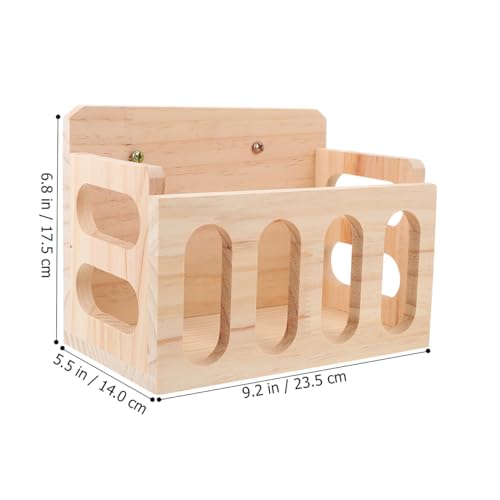 Balacoo Rabbit Hay Feeder 9.25 x 5.5 x 6.8 Inch Wooden Small Animal Feeder Rack – Mess-Free Foraging Design & Floor-Saving Mounting – for Guinea Pig, Chinchilla, Rabbit Cage or Floor Use