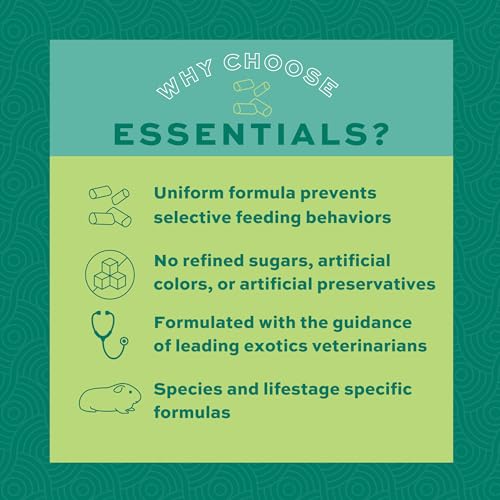 Oxbow Essentials Adult Guinea Pig Food, Timothy Hay Pellets, USA, 10 lb | Guinea Pig Pellets, Vitamin C For Guinea Pigs, Stabilized, High Fiber, Made in USA, Uniform Food, Prevents Selective Feeding - size: 10 Pound (Pack of 1)