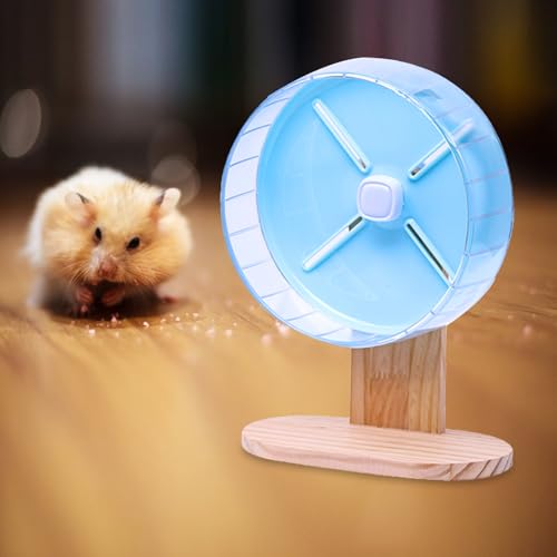 Toyvian Hamster Wheel Stand, Silent Wooden Exercise Wheel Holder for Small Pets