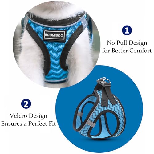 BOOMIBOO Dog Harness with Leash Set, No Pull Adjustable Reflective Step-in Puppy Pet Vest Harnesses for Small Medium Large Dogs and Cats,Pink XXS | Lightweight Breathable Air Mesh, Night Safety Reflective - color: Pink, size: XXS(Chest:10"-12")