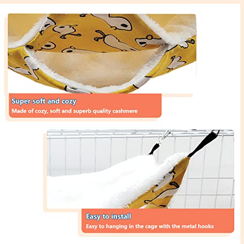 LEFTSTARER Triple-Layer Sugar Glider Hammock, Small Pet Cage Hammock, Sugar Glider Cage Accessories Hamster Bedding Small Animals Bed for Chinchilla Parrot Ferrets Rat Playing Sleeping (Yellow Duck) - color: Yellow Duck