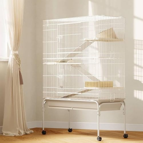 Large 4-Tier Small Animal Cage for Chinchillas,with Removable Ramps, Deep Tray, Food Bowl, Water Bottle - Rolling Critter Enclosure for Chinchillas, Guinea Pigs, Rabbit, Sugar