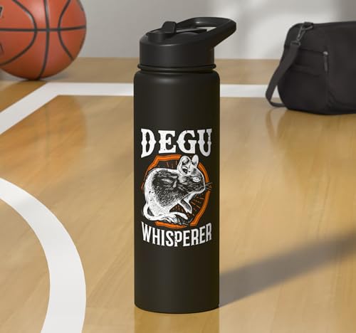 Degu Whisper Rodent Degus Stainless Steel Insulated Water Bottle - color: Black