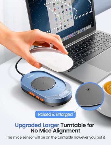 Vaydeer M4 Utra Mouse Mover with APP, Undetectable Mouse Jiggler Device with Remote Control and Timer Function, Driver-Free Shaker Wiggler Mouse Movement Simulation for Computer Awakening - color: Navy Blue, style: App + Button Control