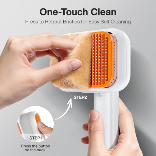 Dog Brush for Shedding & Cat Brush for Indoor Cats: 3-in-1 Cool Mist Spray Groomer – Self-Cleaning & Waterproof – Effortless Detangling, Deshedding & Bathing for Long/Short Haired or Water-Averse Pets