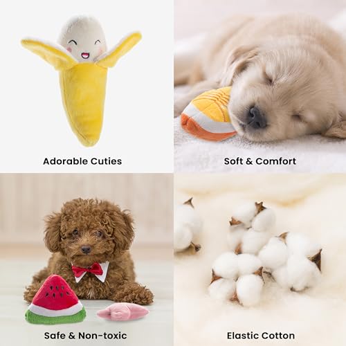 Nocciola Dog Squeaky Toys, Plush Small Dog Toys for Dogs, Stuffed with Squeakers,12 pcs Puppy Toys with a Carrying Bag for Small Medium Size - style: 12 PCS