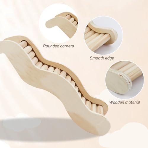 Hamster Climbing Toys, Funny Wooden Hamster Chew Toys for Bridge, Bed, Platform, Grinding Teeth, Hamsters Ladder Small Animal Cage Accessories for Bird, Gerbils, Rat, Chipmunks (M)