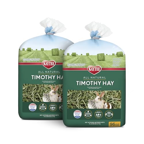 Kaytee Timothy Hay, High Fiber, Grown Specifically for Small Animals, Rabbits, Guinea Pigs, Chinchillas, Ideal Bulk Order for Small Pets, 12 Pounds - size: 12 Pound (Pack of 1)