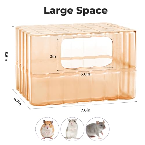 mini&moe Hamster Sand Bath Container - Small Animal Bathroom Shower Room & Corner Digging Box Toilet with Cleaning Scoop Rat Dust Bath House for Guinea Pig, Hedgehog, Squirrel - color: Brown