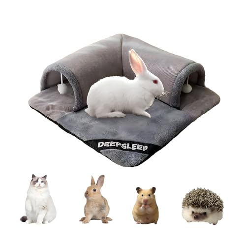 Rabbit Tunnel Bed with Removable Plush Mat - Soft Hideout & Play Tube