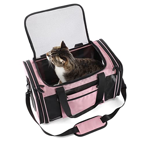 Soft-Sided Pet Carrier for Cats Small Dogs of 15 Lbs Medium Pink - color: New-Pink, size: Medium
