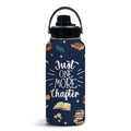 Book 32oz Water Bottle, with Handle Lid Bottle,Sport Insulated Cup | 32oz Stainless Steel Tumbler, Leak-proof Mug, Thanksgiving Christmas Birthday Gift for Book Lovers - color: Rain bow