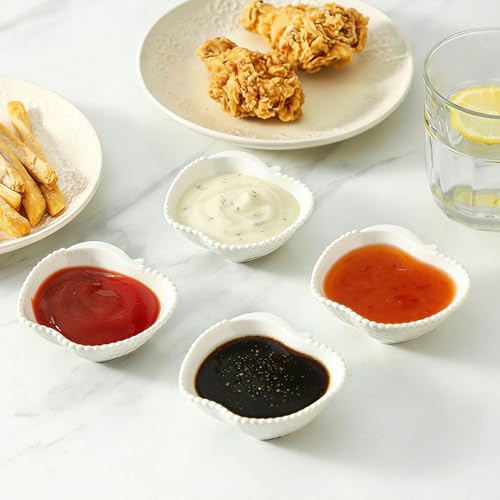 UIBFCWN 12 Pack Ceramic Dipping Bowls, 2oz Soy Sauce Dishes, White Dipping Sauce Bowls/Dishes, Pinch Bowls, Small Dip Bowls Set for Sauce, Side Dish, Condiments, Sushi, Ketchup, Charcuterie Boards - color: Apple, size: 12 Pack