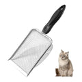 iayokocc Cat Litter Scoop,Stainless Steel Mesh Cat Litter Cleaner Corner Shovel, Long Handle Scooper Shovel Kitty Litter Scoop Easy to Clean, Cats Litters Shovel,Metal Garbage Shovel
