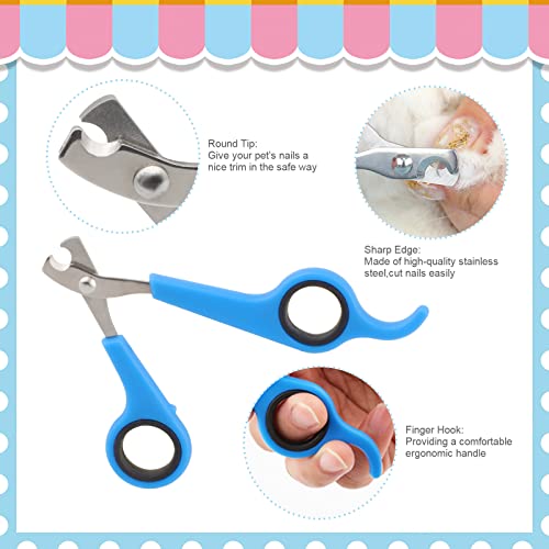 Rabbit Grooming Kit, Rabbit Brush for Shedding with Bunny Nail Clipper, Rabbit Nail Trimmers with Pet Combs for Hamster Guinea Pig Ferret by KALAMANDA - color: Blue