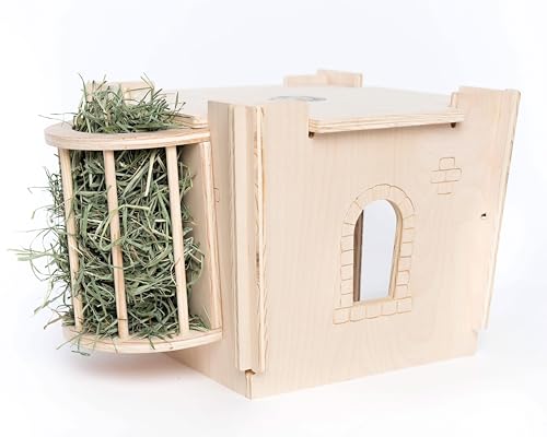 Small Pet Select Habitat Hideout Castle, Medium, Rabbit & Guinea Pig | Cozy Chewable Hideout, Natural Enrichment, For Bunnies, Chinchillas, Guinea Pigs & Other Small Animals - style: Castle-Medium