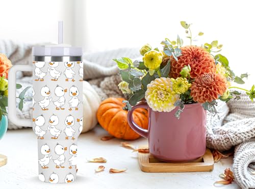 momocici 40oz Ducks Tumbler with Handle Gifts for Women.Duck Lover Cups Tumbler Gifts for Women.40 oz Birthday Christmas Duck Cup Tumblers for Ducks Lover. - style: Duck